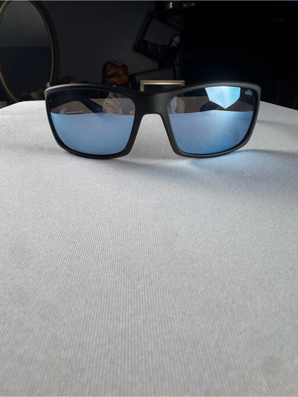 NEW! REVO RE 1137N REBEL Polarized 01BL Matte Black/ Crystal Blue Water Lenses